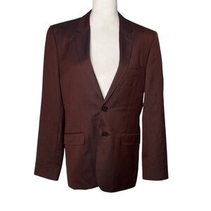 Ted Baker London Mens 38R Burgundy Wool Silk Blend Career Formal Blazer Jacket